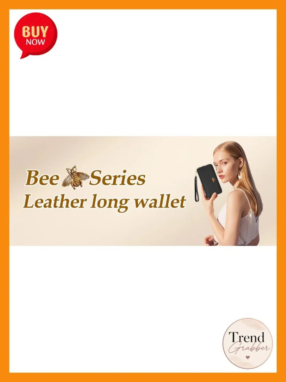 Genuine Leather Wristlet Purse with Card Holder & Zip Pocket